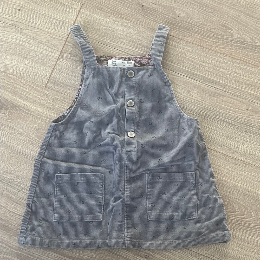 Zara Kids Blue Corduroy Overalls